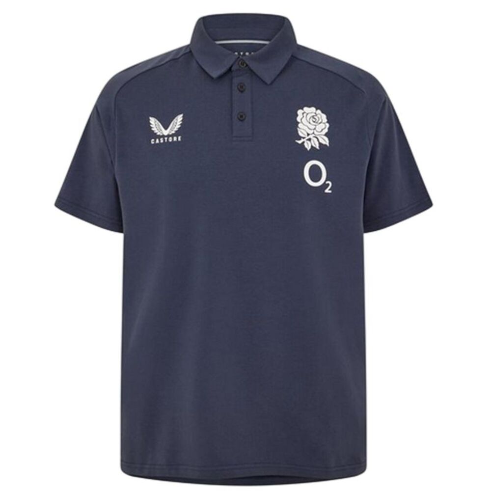 Castore Mens England Rugby Travel Polo Shirt / Navy
